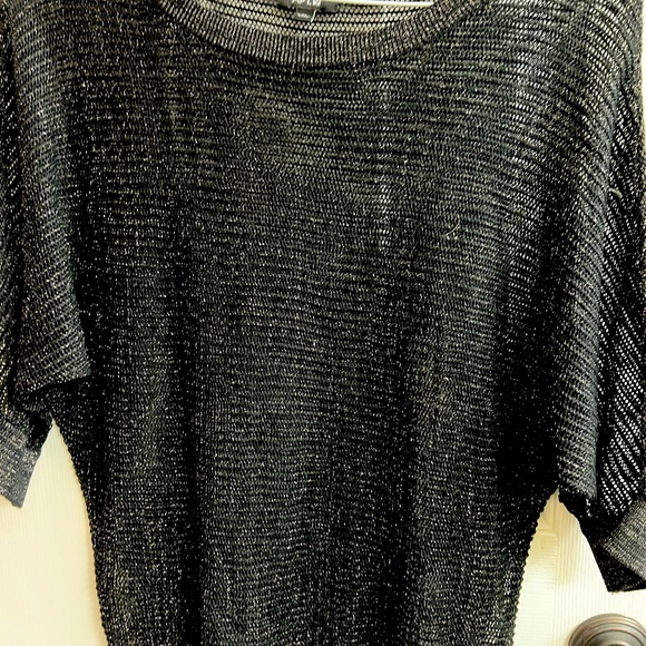 Black loose knit sweater with silver sparkles - Picture 3 of 3